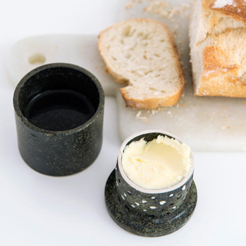 Beurrier à eau en grès, contient 70g de beurre